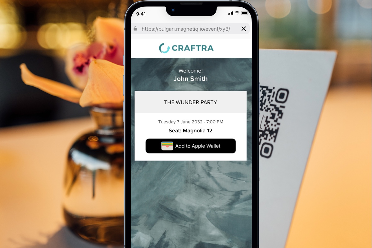 Magnetiq - Invite guests to find their seat on the smartphone