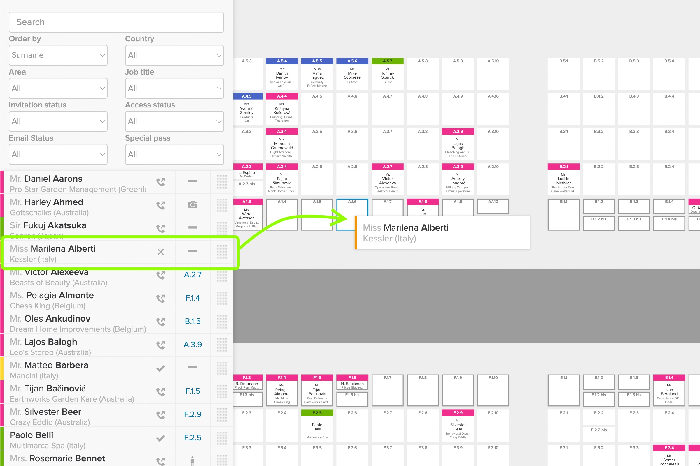 Magnetiq - gestione del seating plan