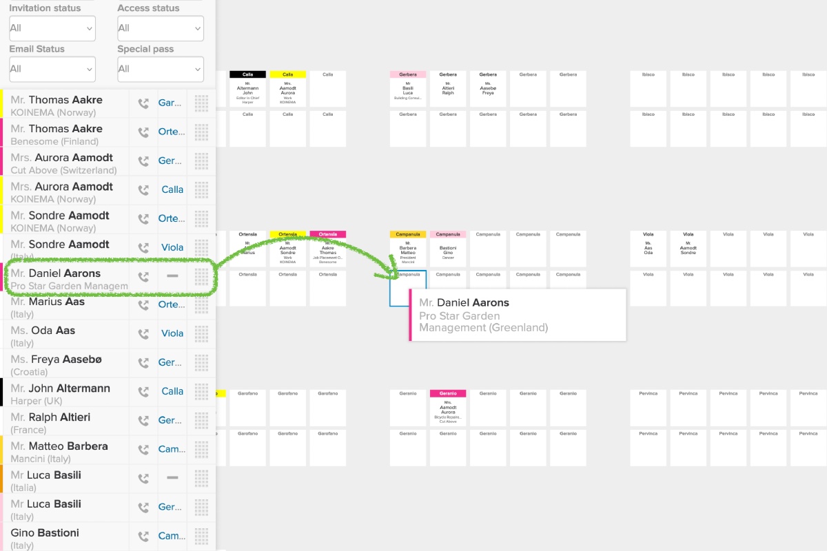 Magnetiq - gestione del seating plan